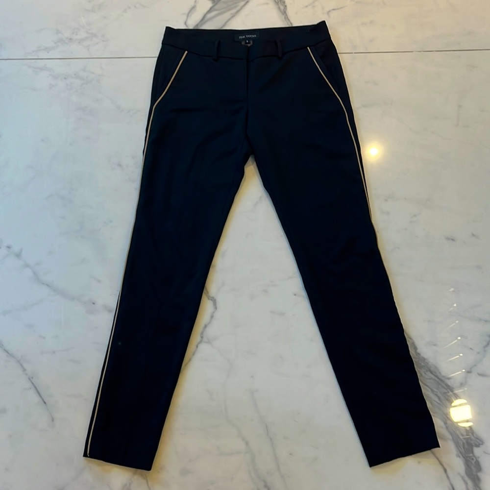 Pink tartan dress pant size 6, straight leg